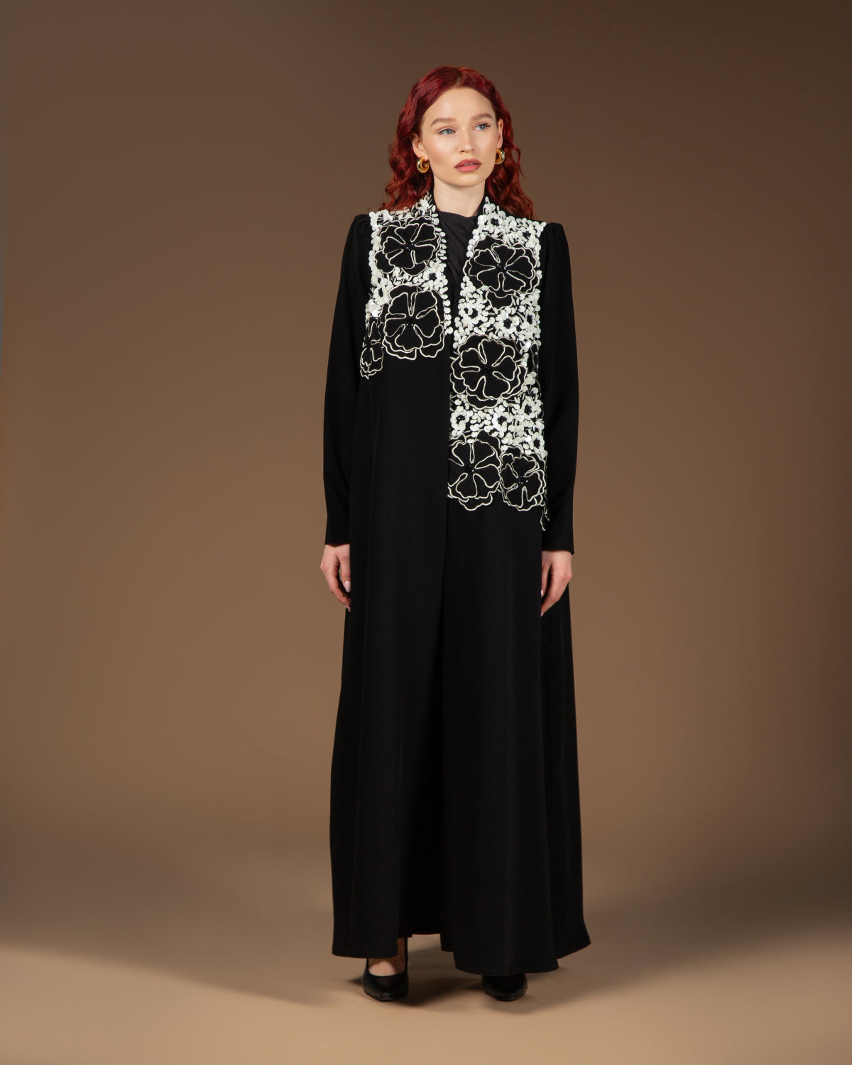 3D offwhite abaya