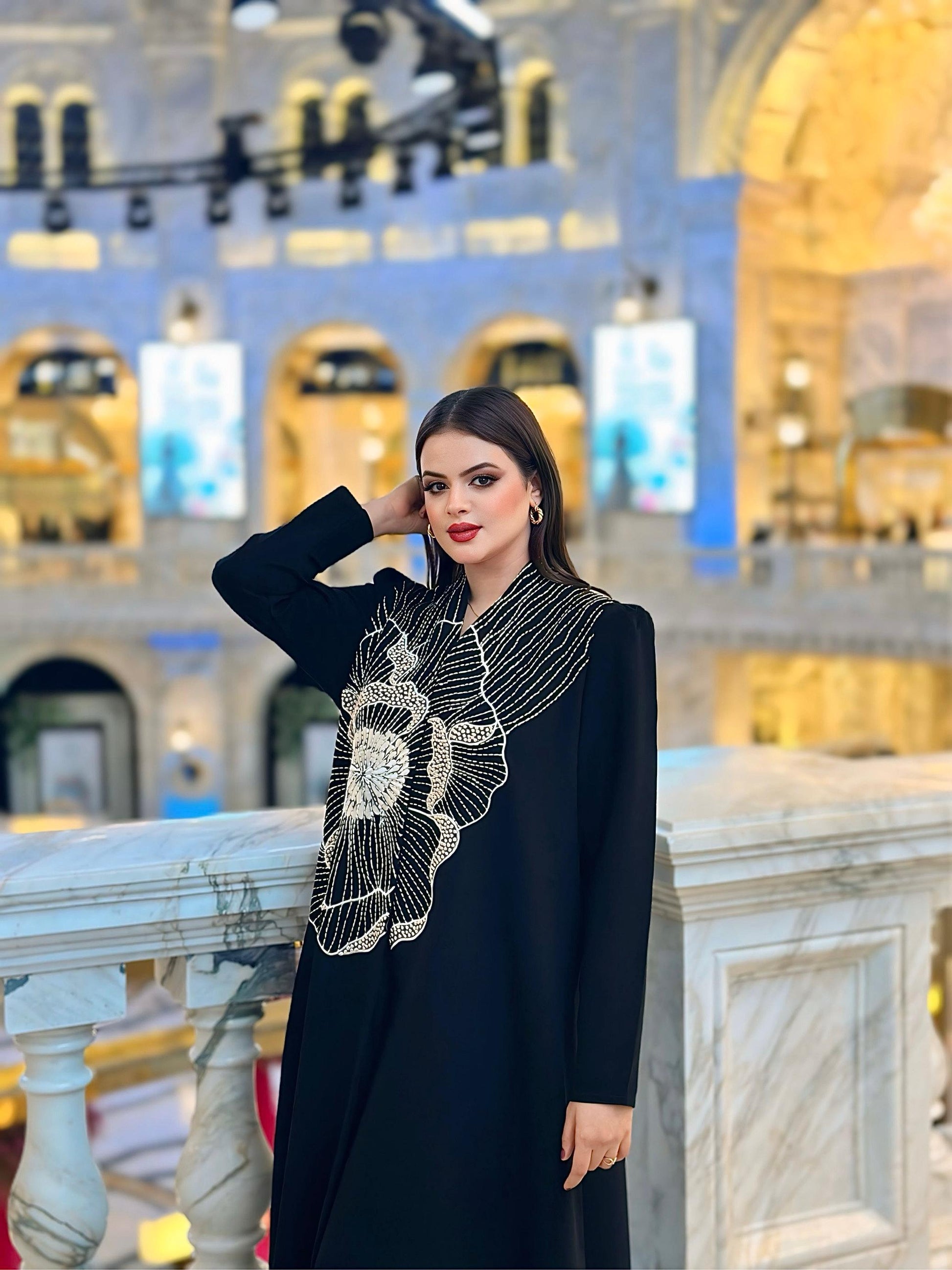 ELEGANT CHEST EMBROIDERED ABAYA