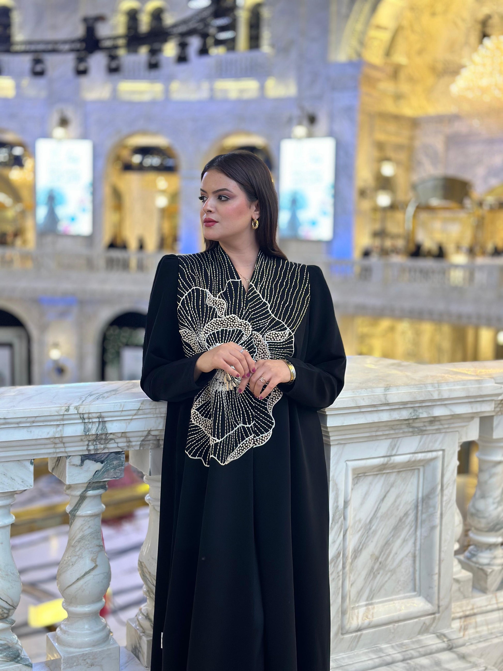 ELEGANT CHEST EMBROIDERED ABAYA
