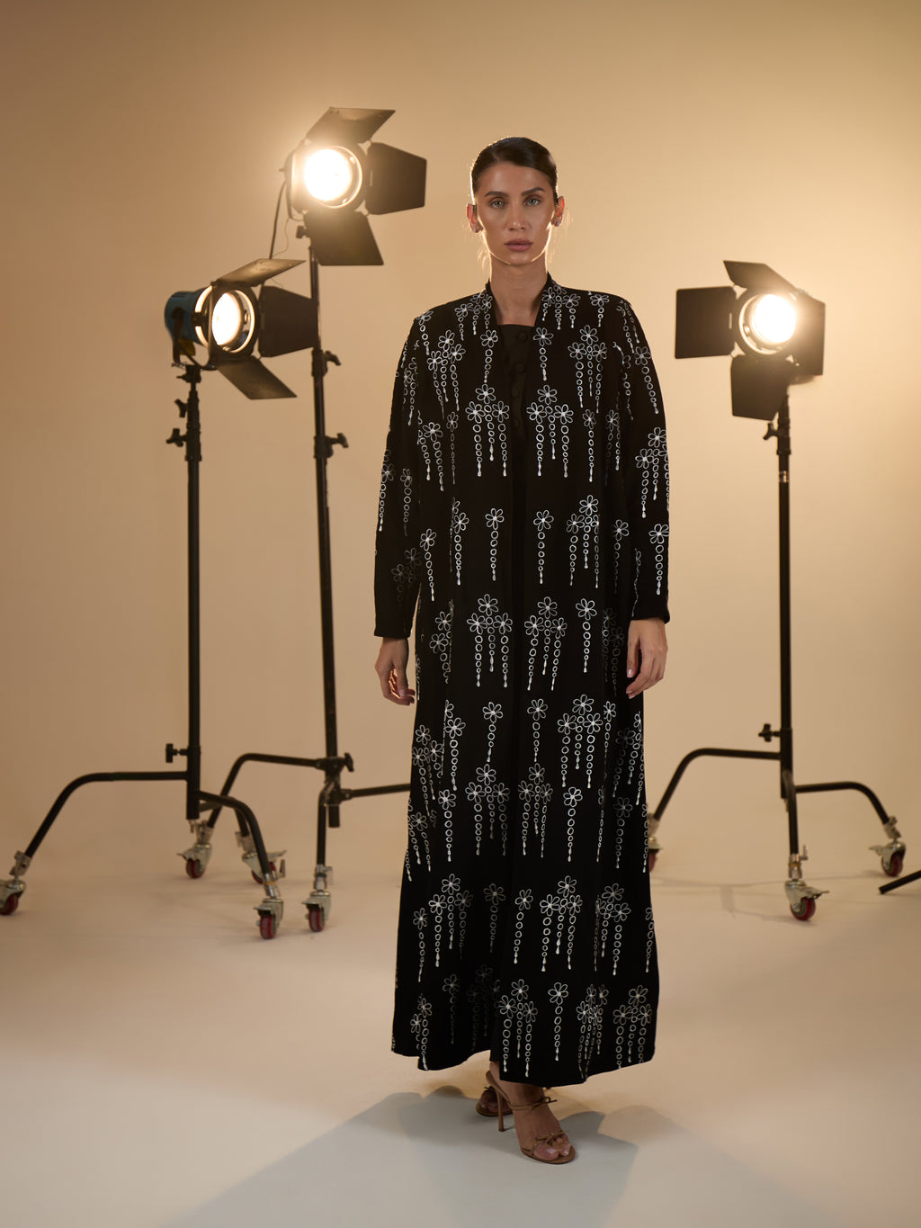 WHITE EMBOREDEY ABAYA