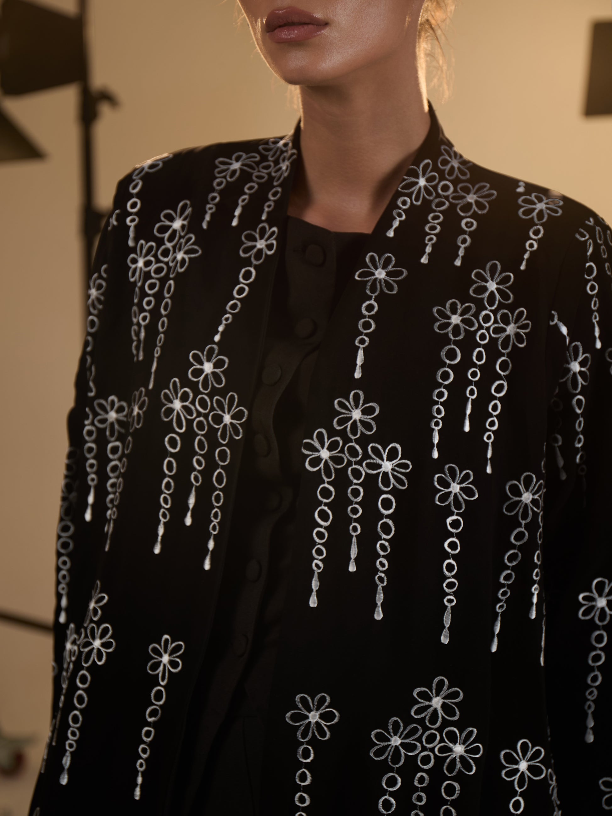 WHITE EMBOREDEY ABAYA