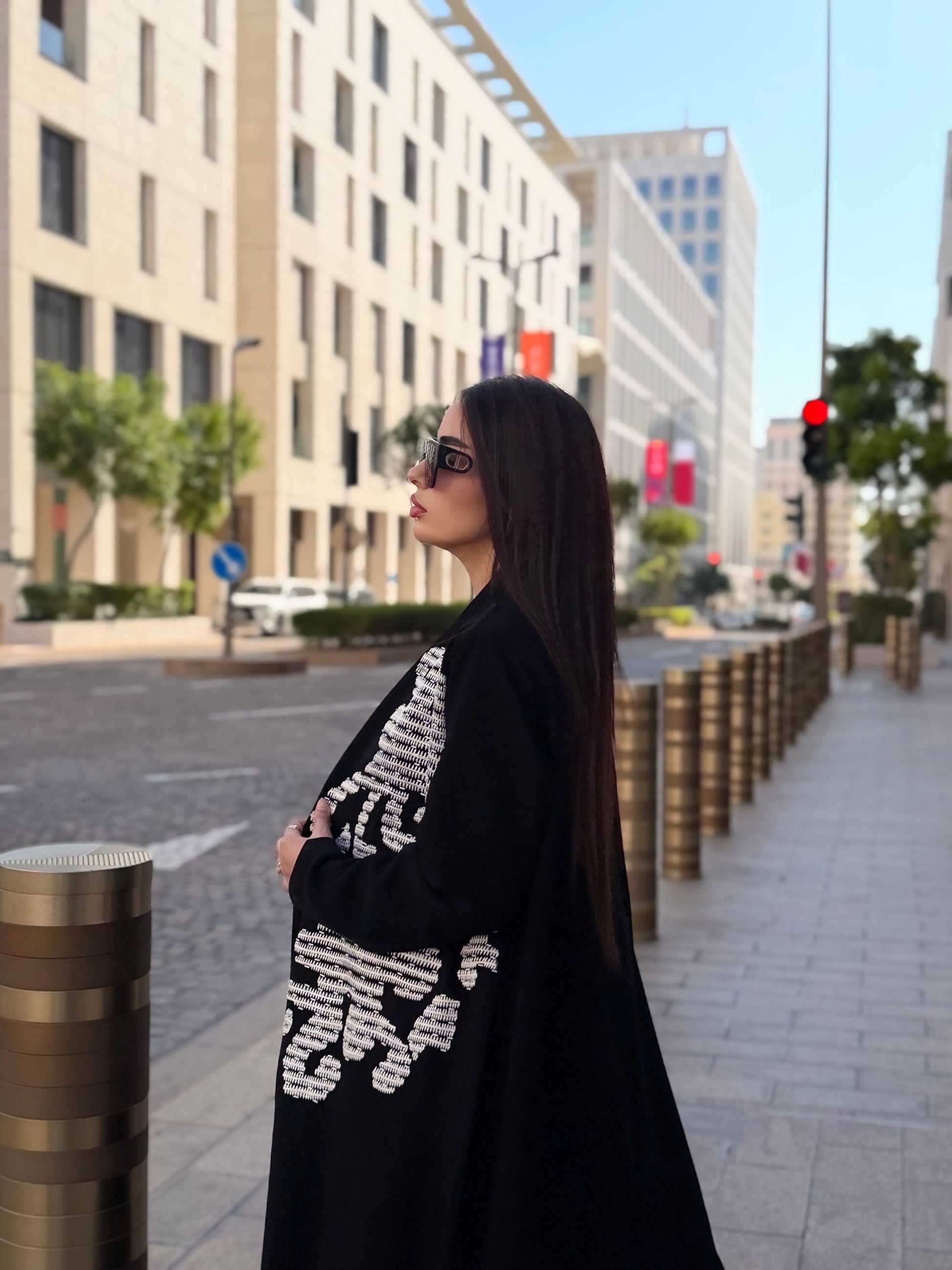 white embroidery abaya