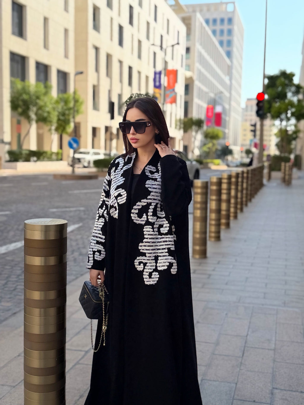 white embroidery abaya