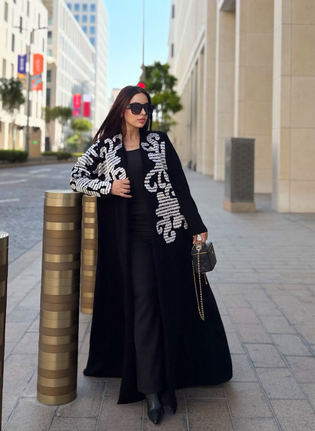 white embroidery abaya