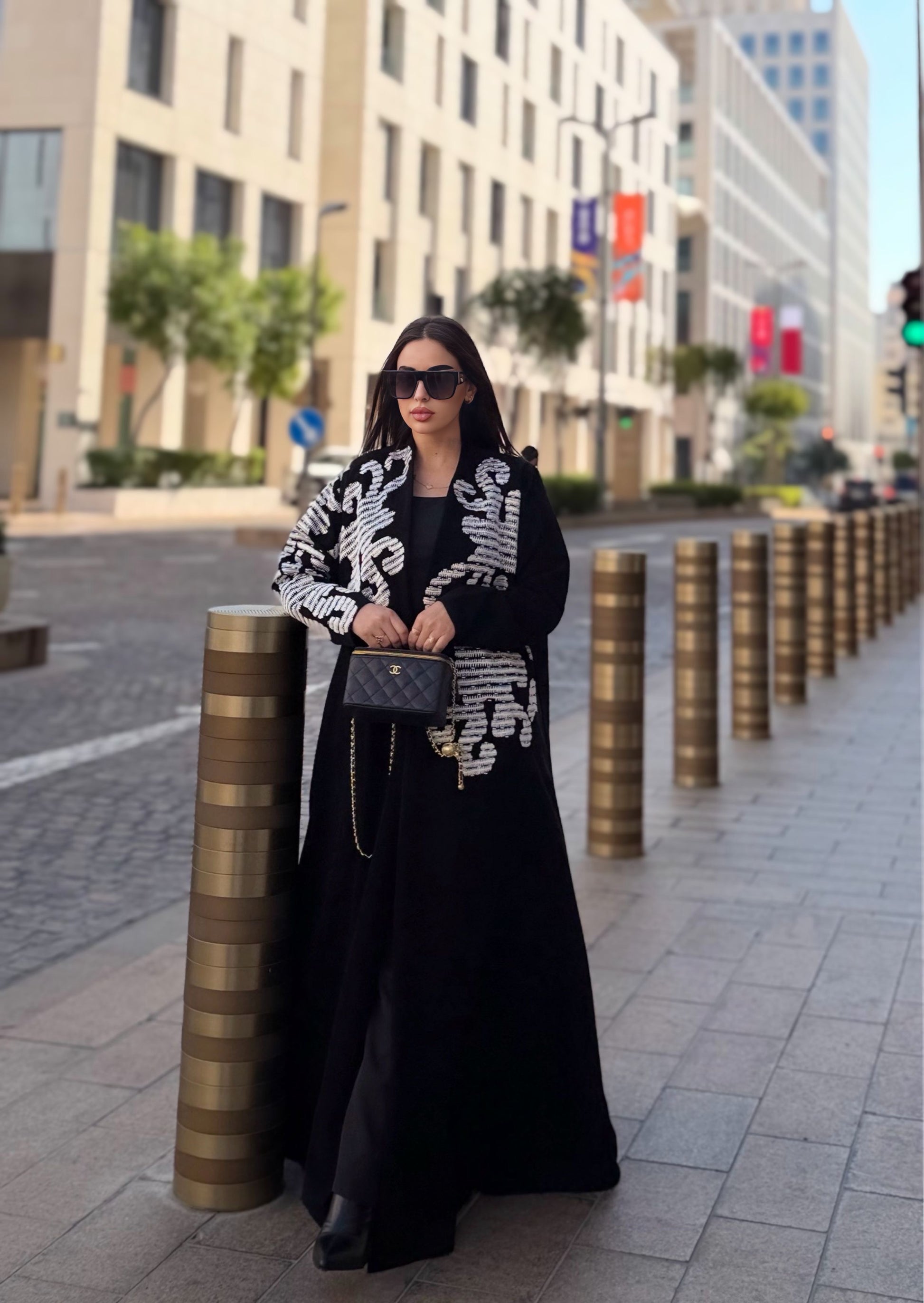 white embroidery abaya